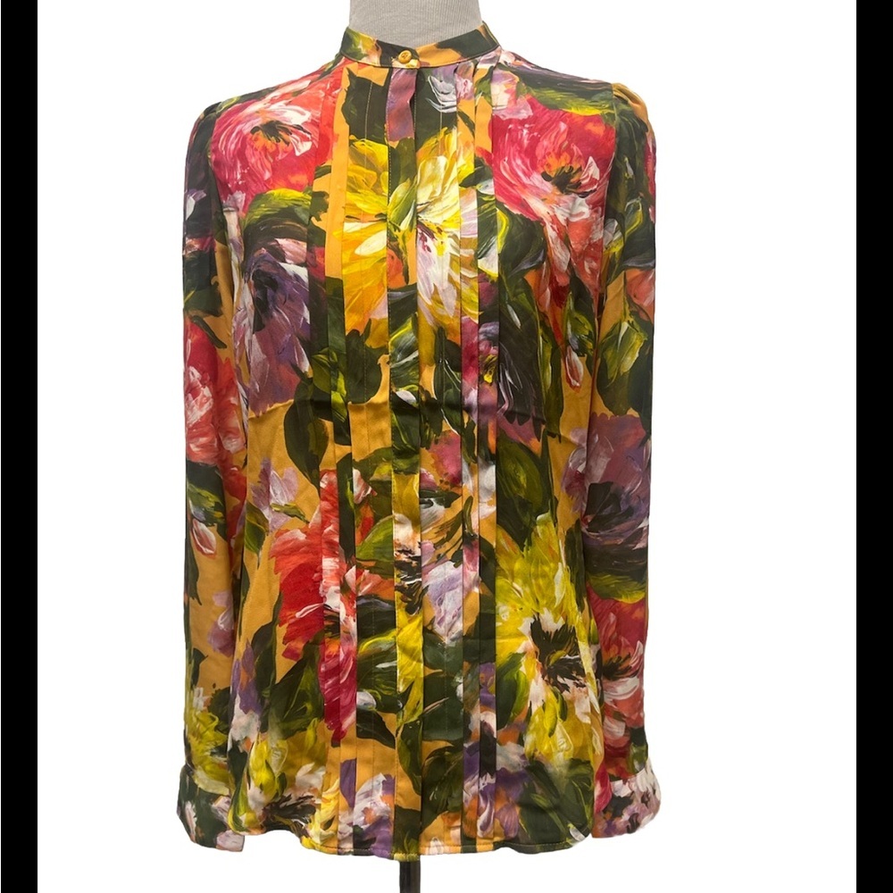 Express Long Sleeve Floral Button Front Blouse